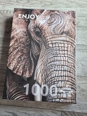 Enjoy Puzzle 1000-Piece Elephant Art Puzzle - Brown & Cream